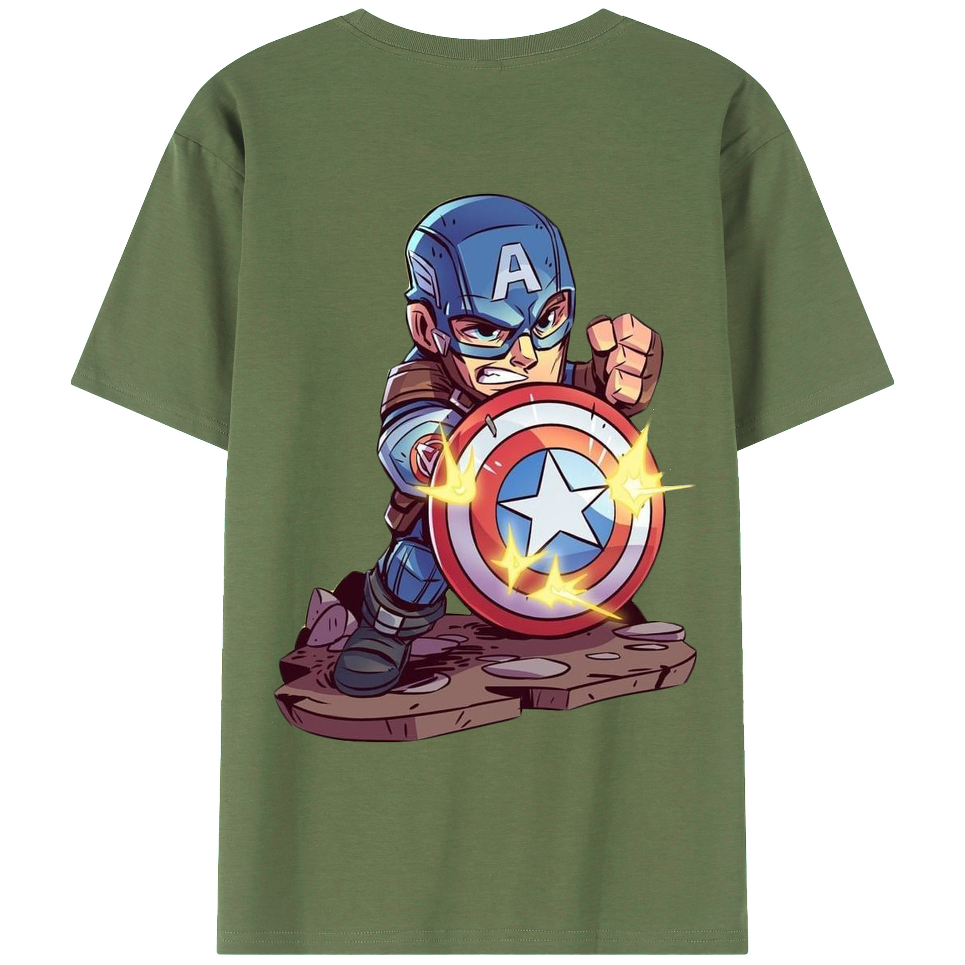 （画像用） アベンジャーズ The Avengers 綿100％ メンズ半袖Tシャツ（バックプリント） 通気性